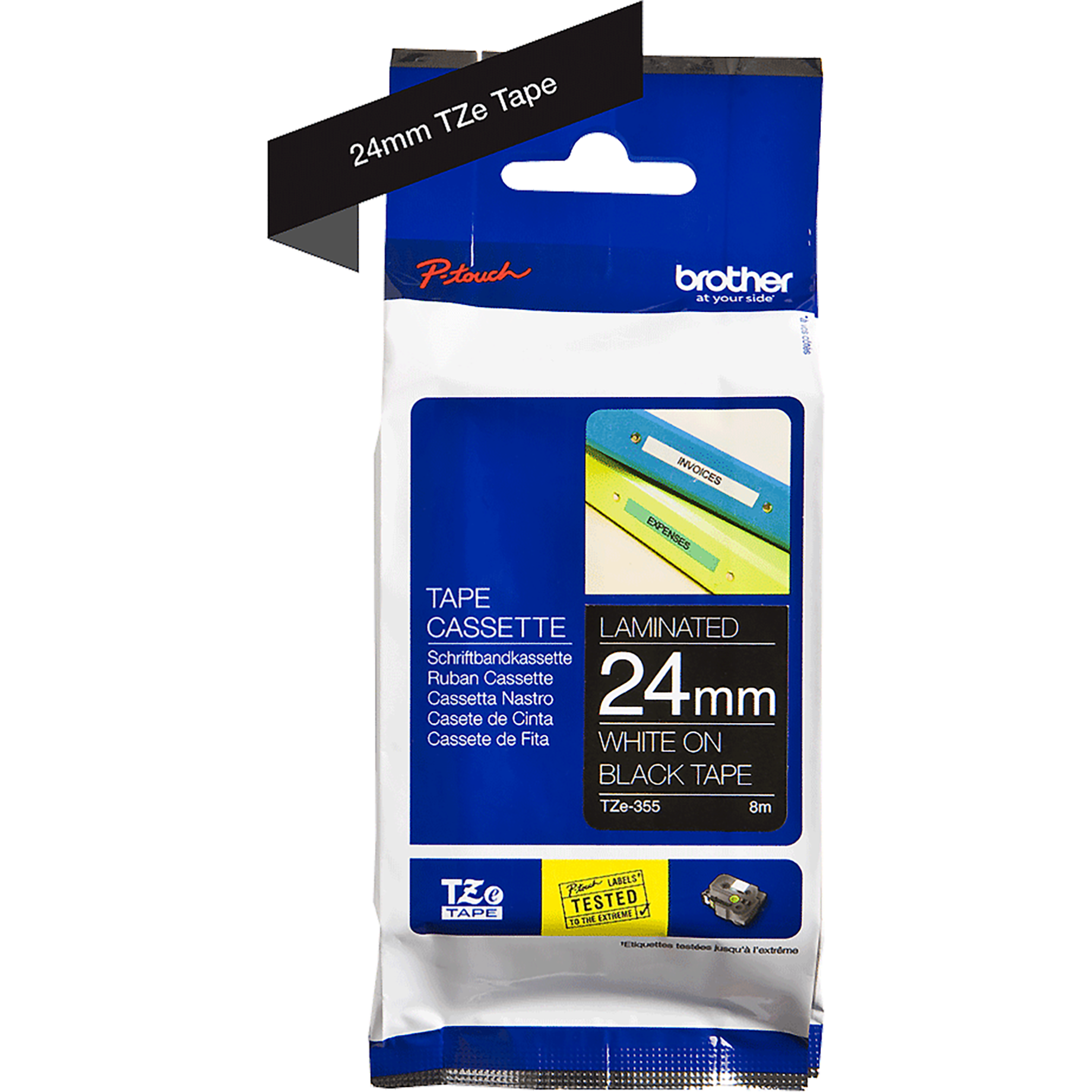 TZe-Schriftbandkassette für P-touch, laminiert