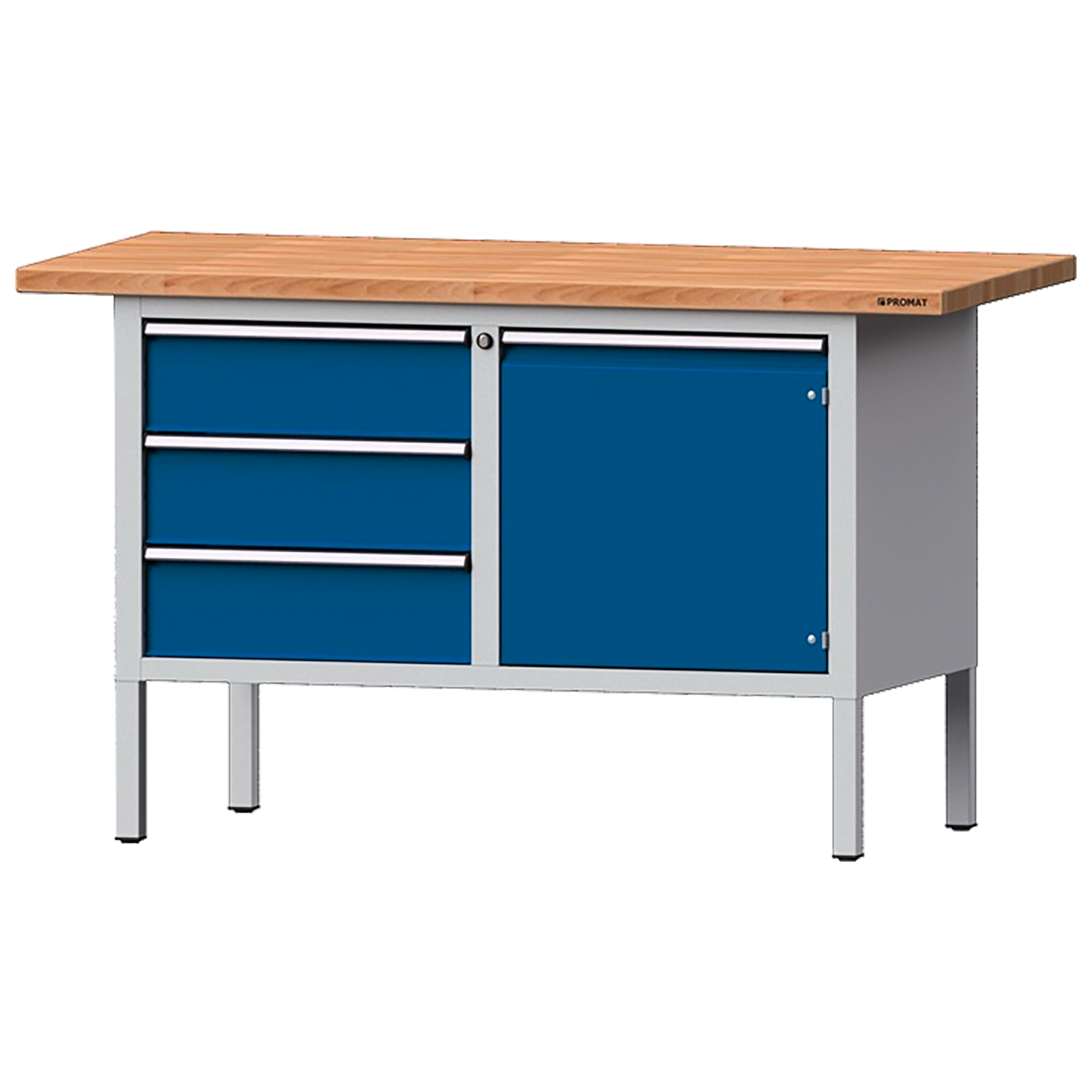Werkbank, 3 Schubladen 1 Tür, H 89 cm