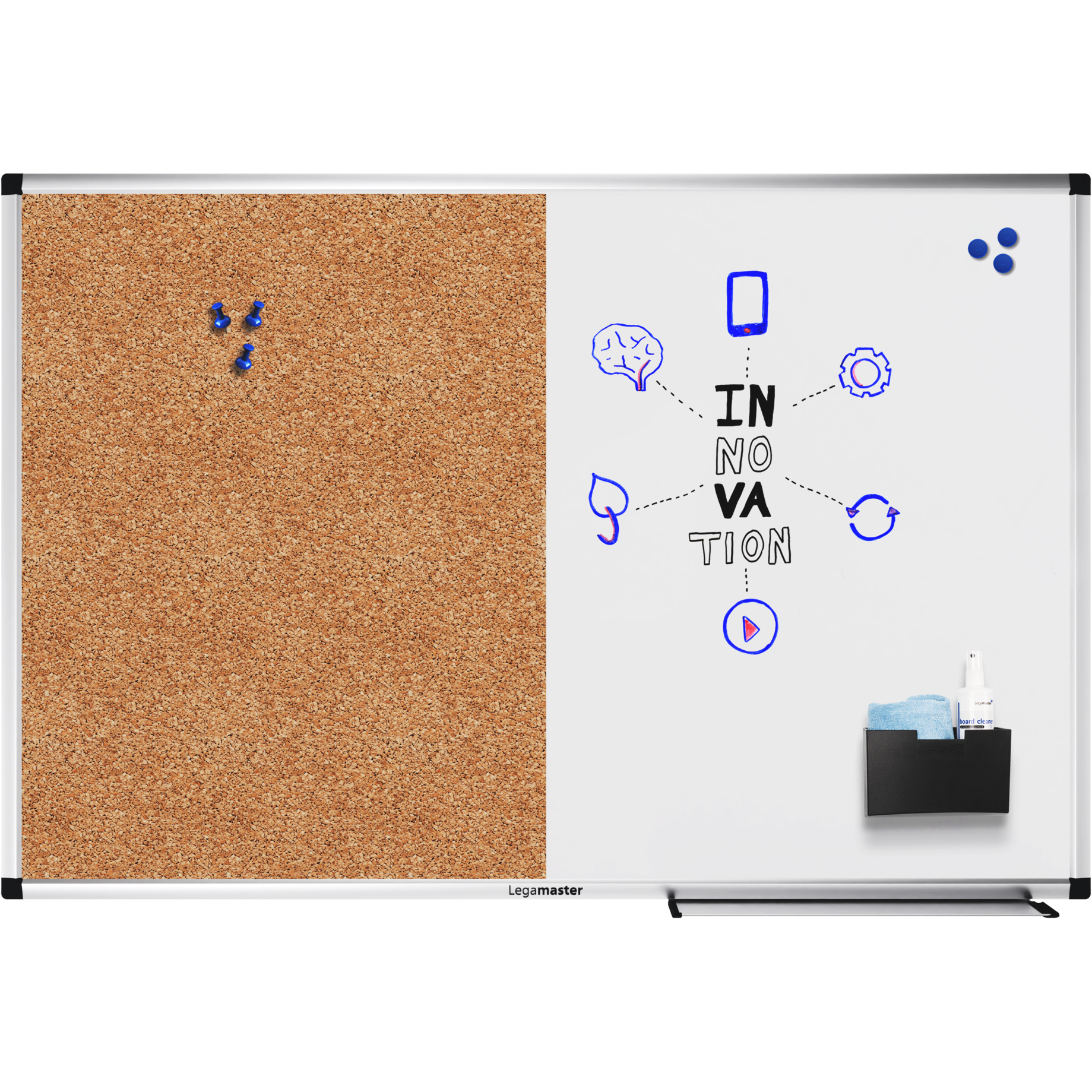 Kombiboard UNITE, Kork-Whiteboard