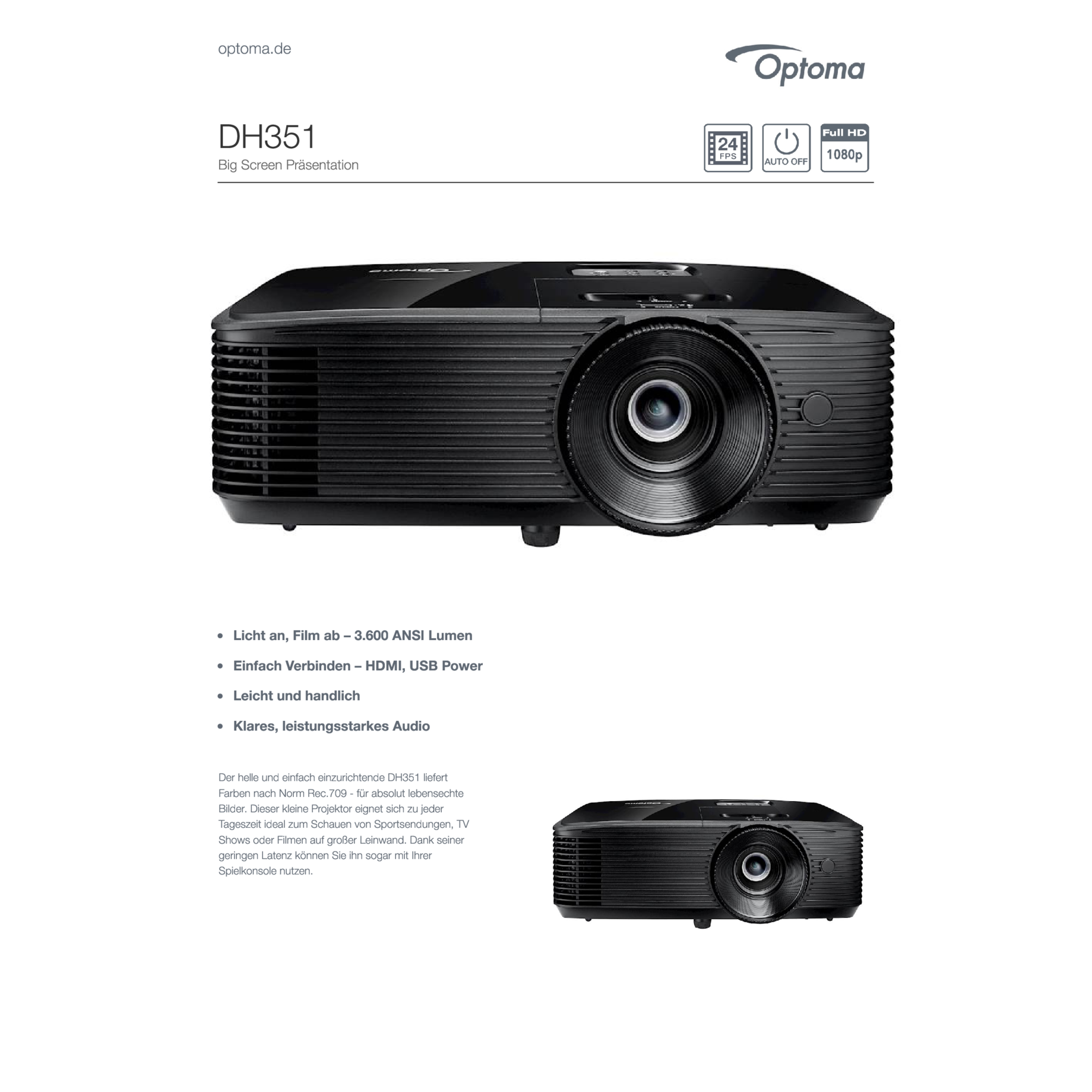 Daten-/Videoprojektor DH351