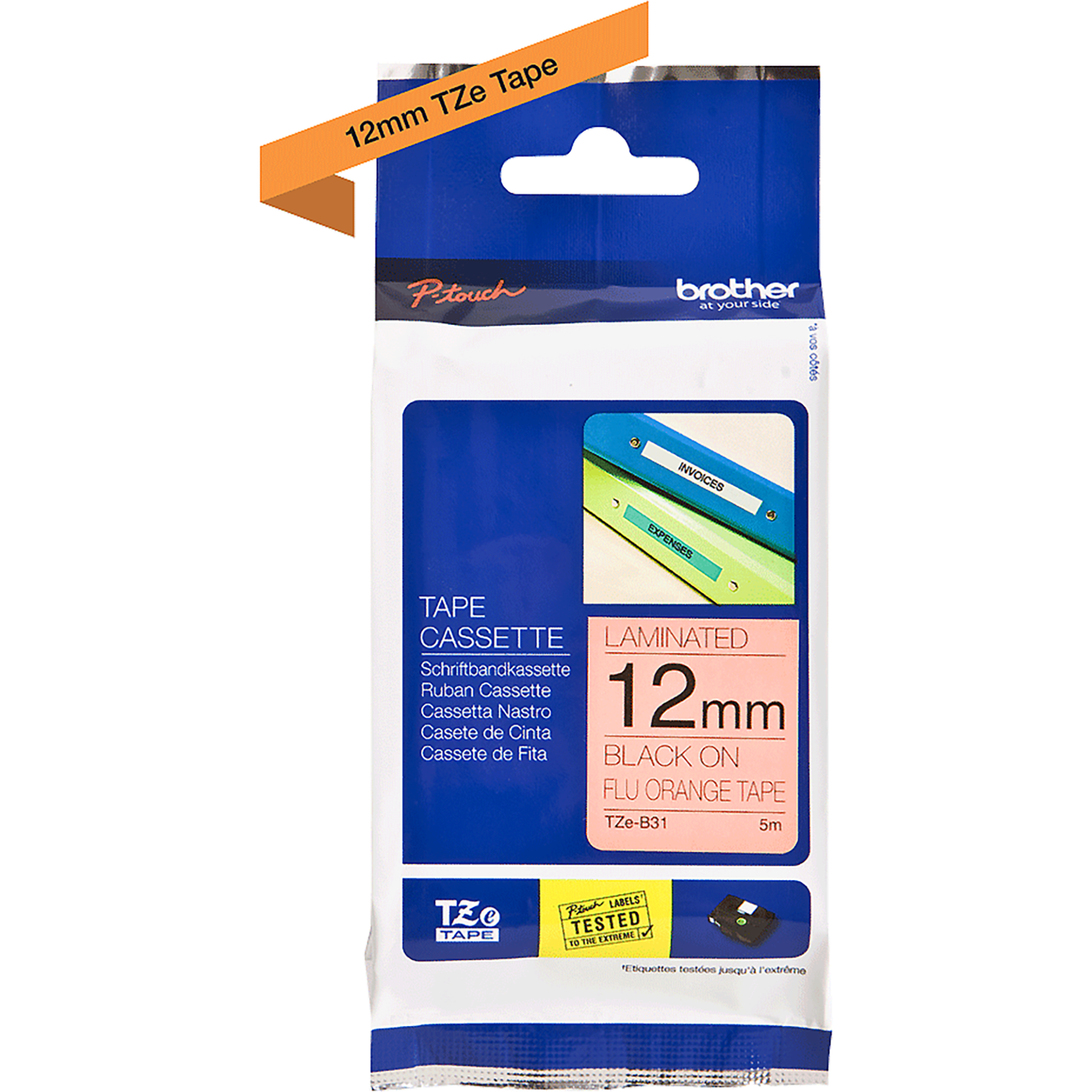 TZe-Schriftbandkassette für P-touch, laminiert