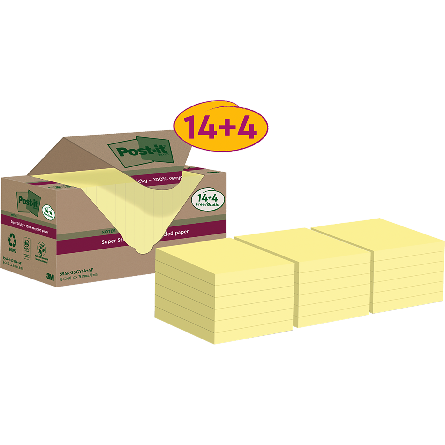 Super Sticky Recycling Notes Promotion 14+4