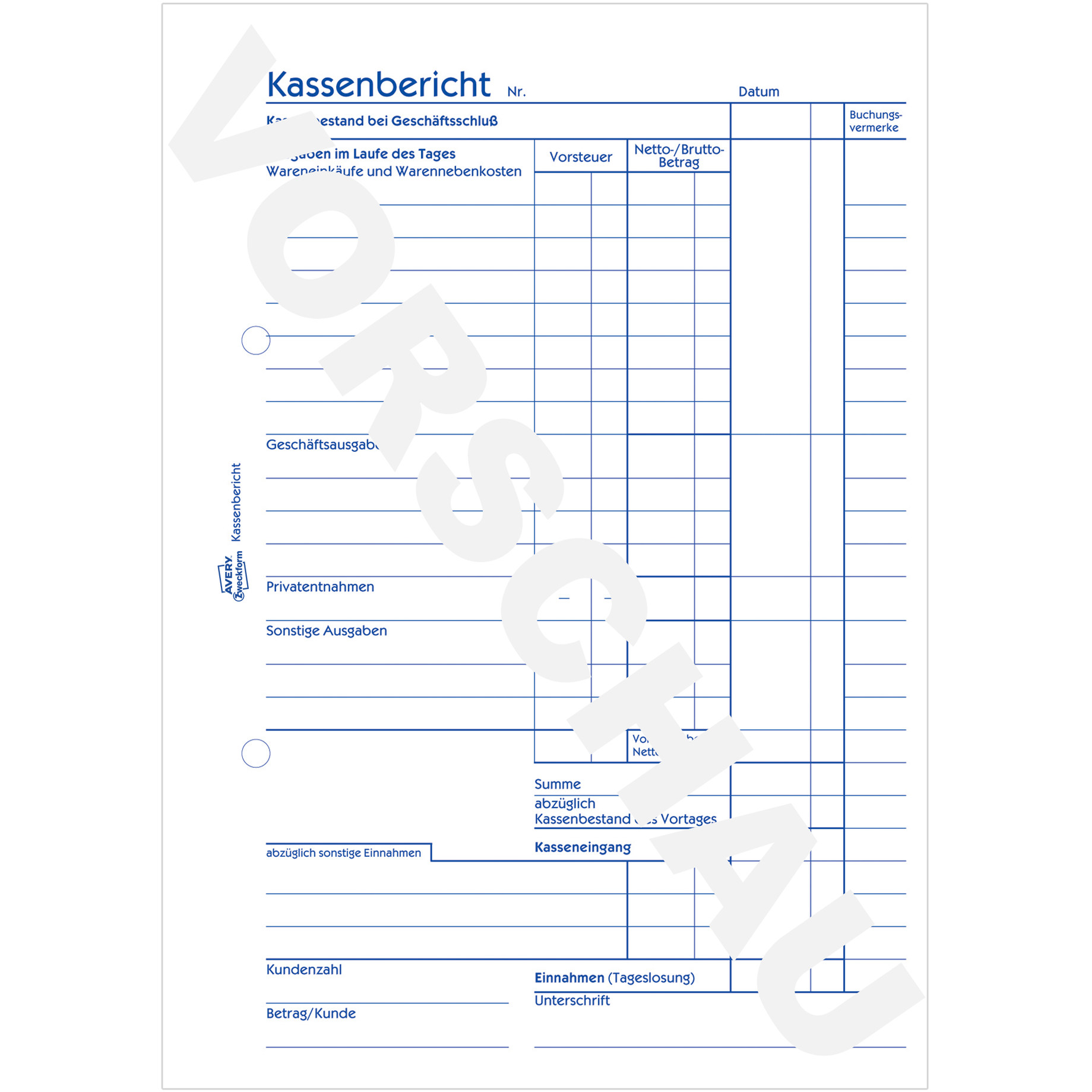 Kassenbericht Recycling