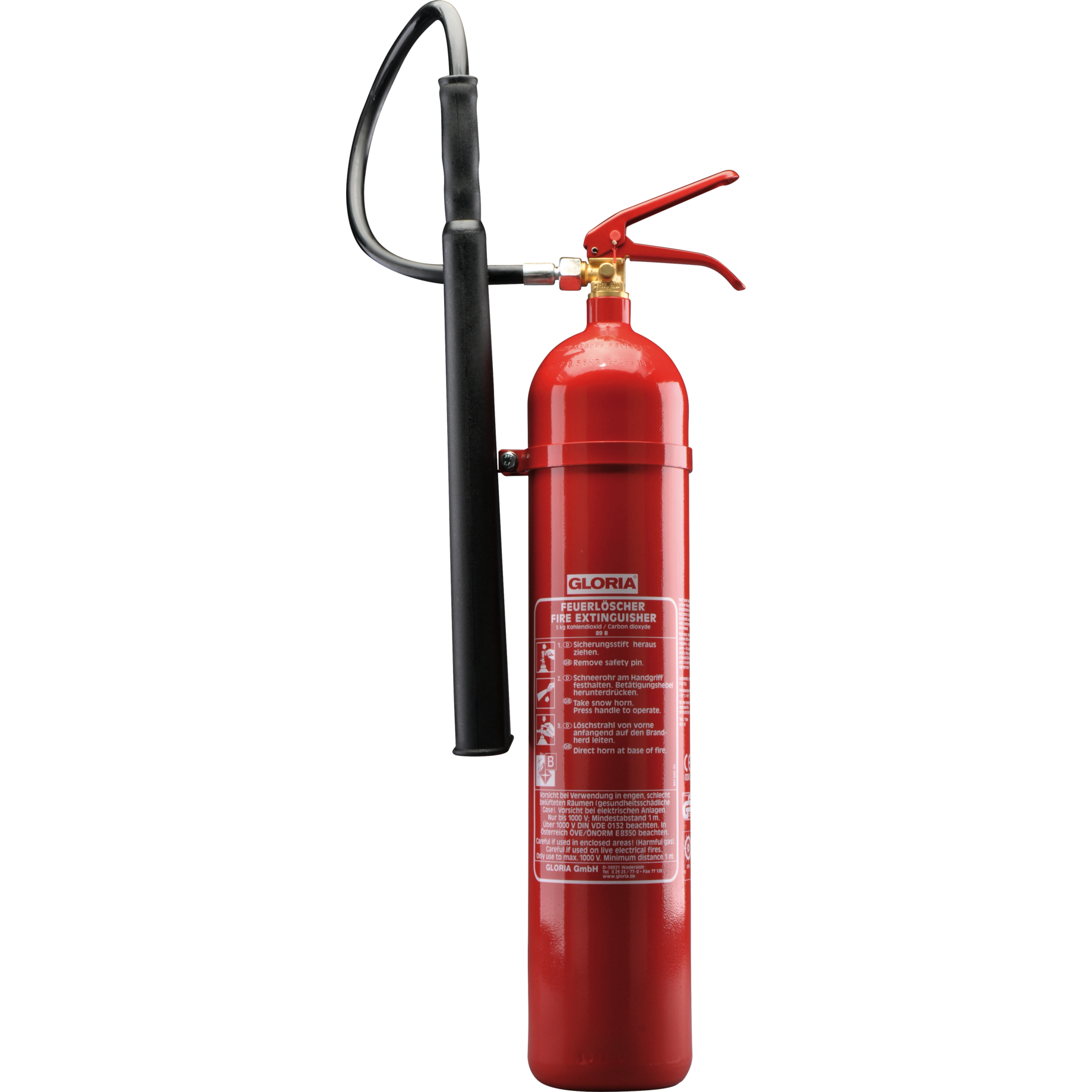 CO² Feuerlöscher KS5ST incl. Metallspannband, mit Wandhalter