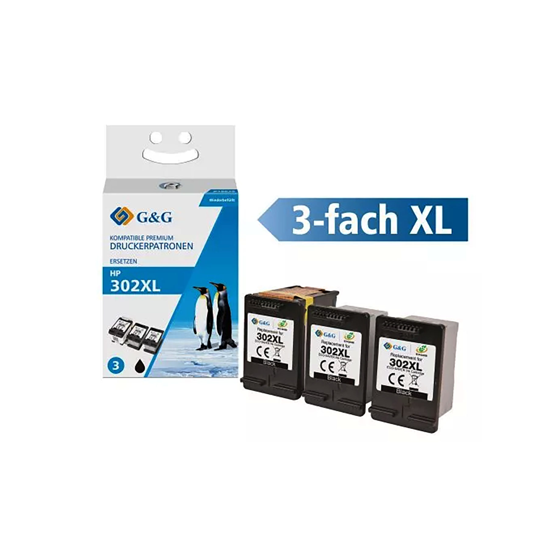 Inkjetpatrone ECO-SAVER kompatibel zu HP 302XL