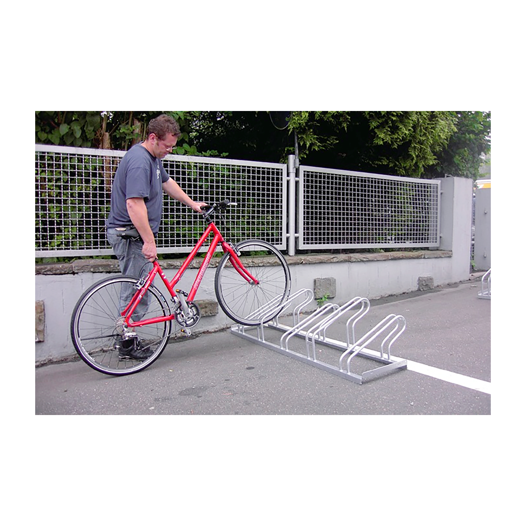 Fahrradbügelparker 1-seitig 90 ° verzinkt