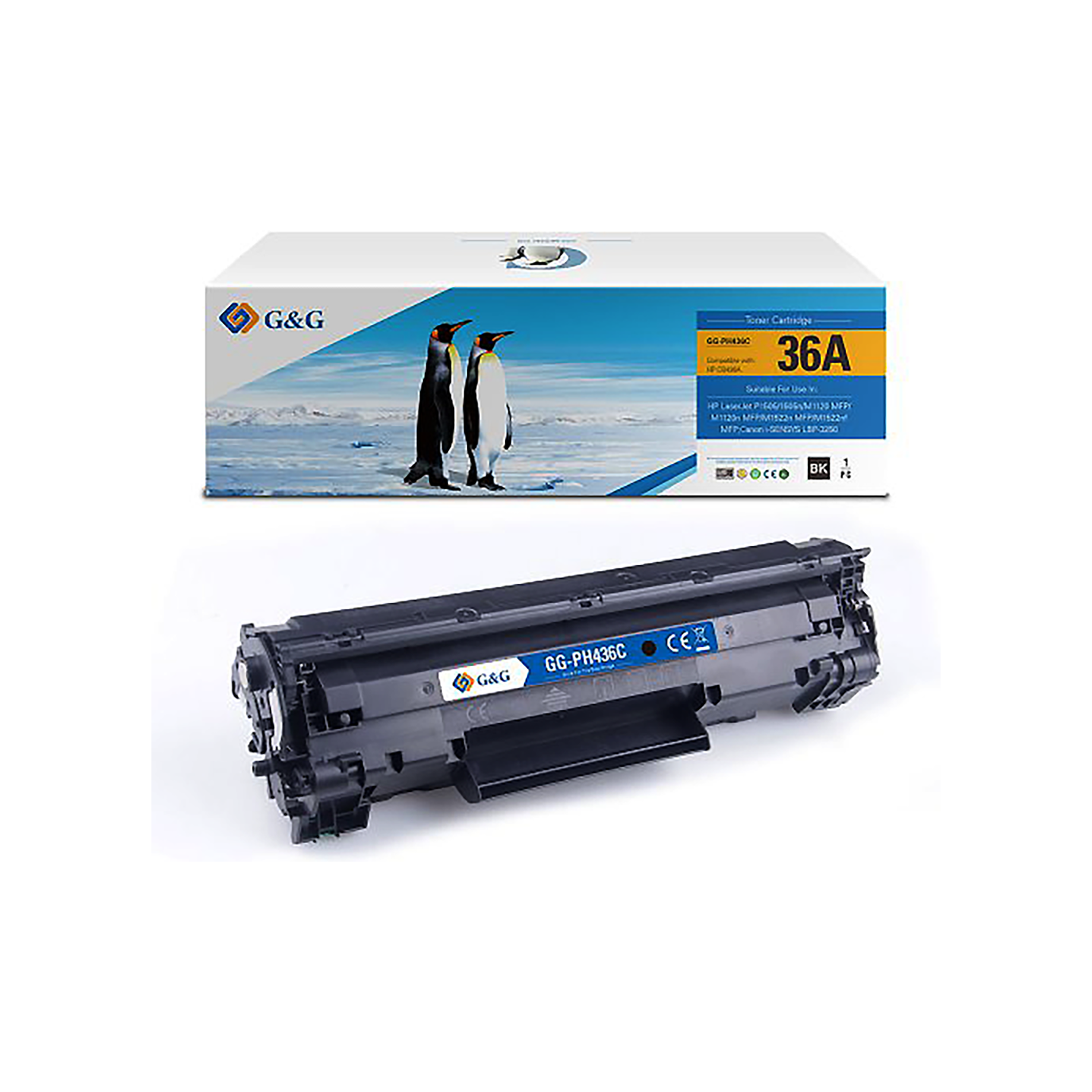 Toner kompatibel zu HP 36A, Canon 725