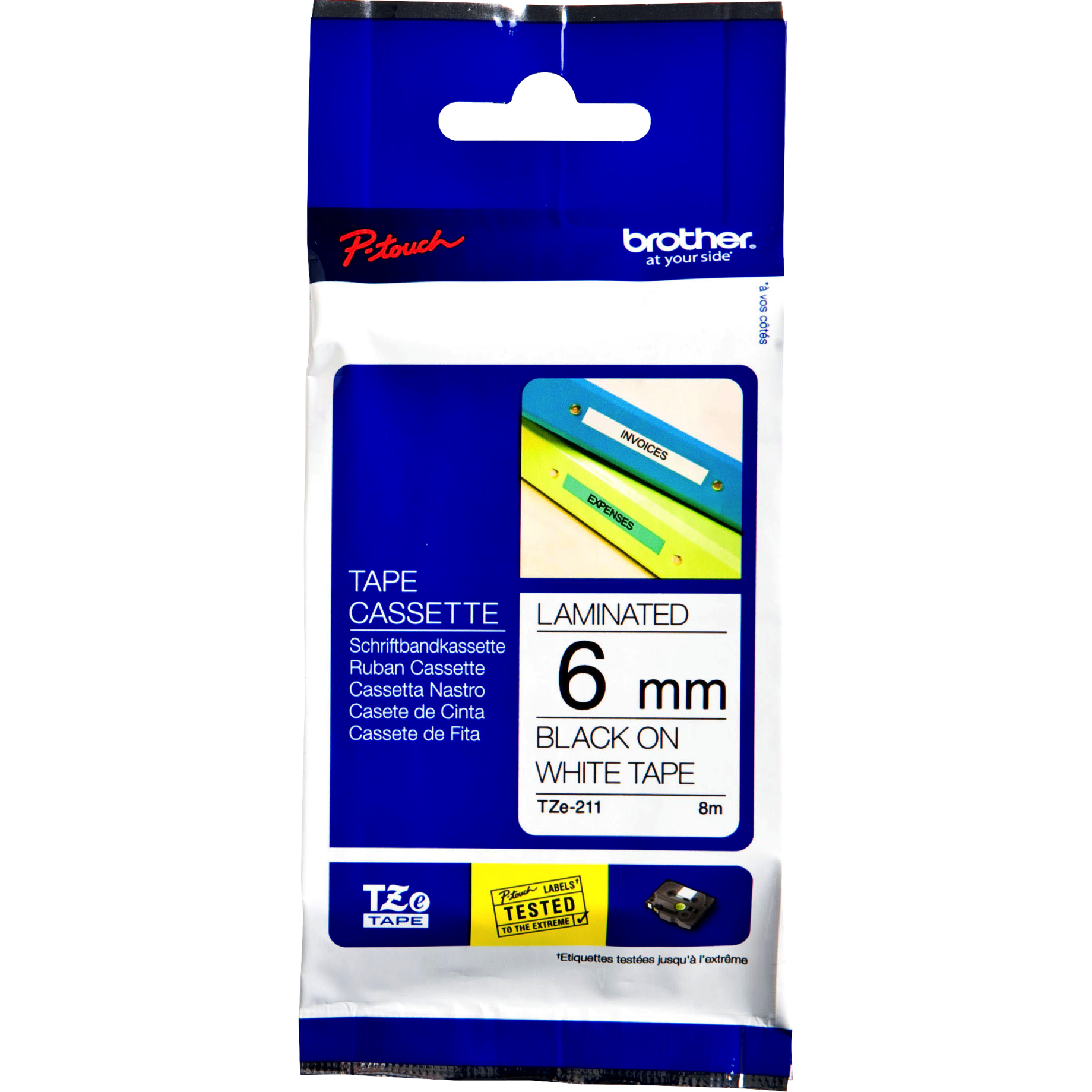 TZe-Schriftbandkassette für P-touch, laminiert