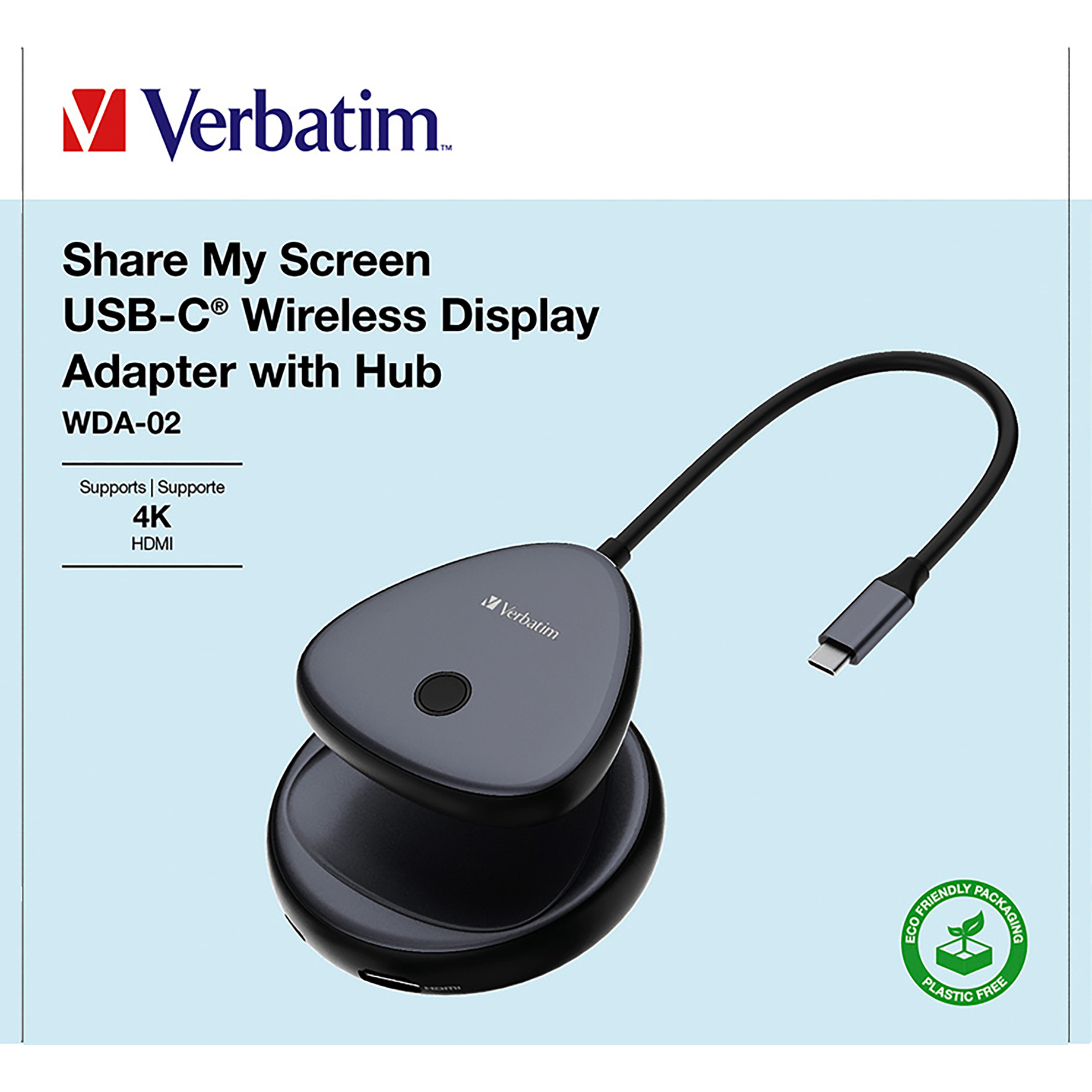 Drahtloser USB-C-Monitor-Adapter mit Hub WDA-02